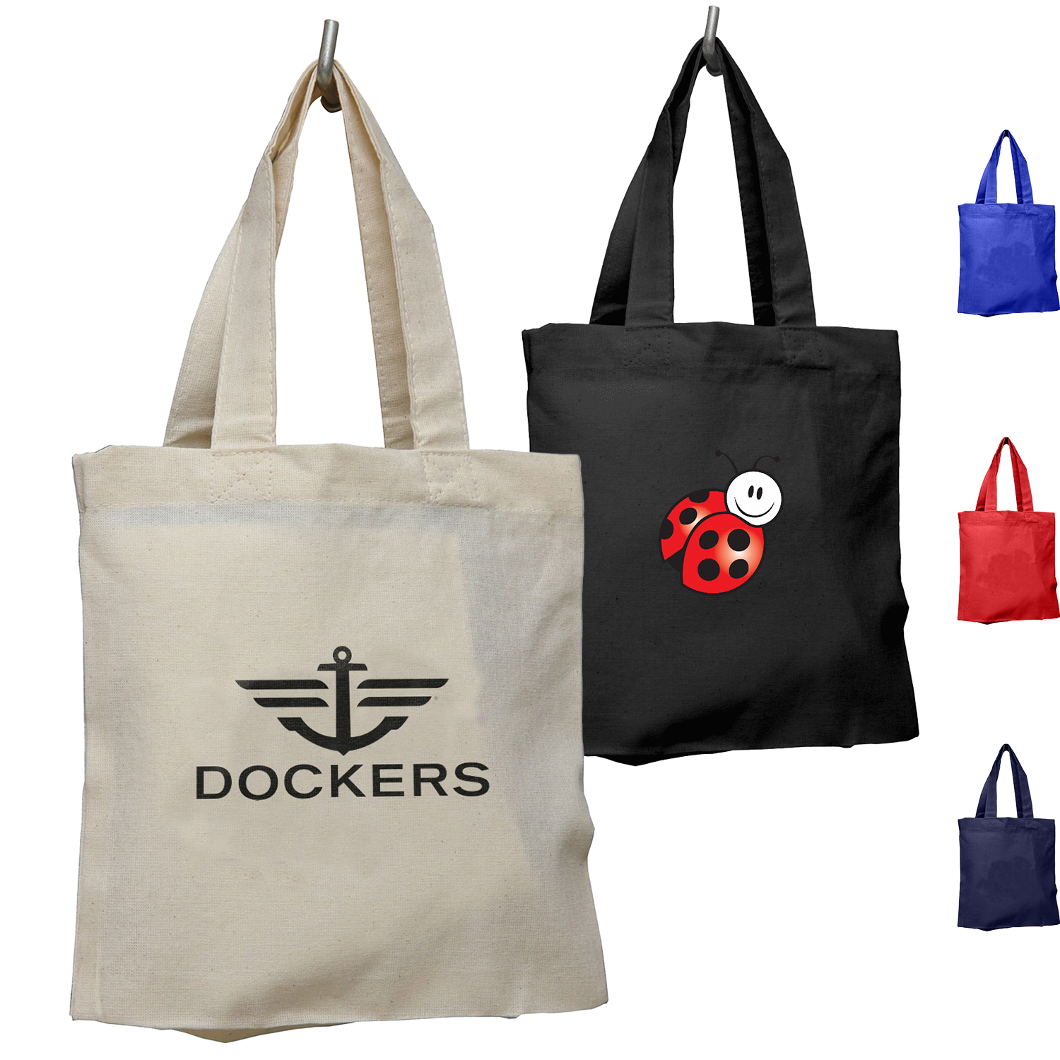 7 OZ Small Cotton Tote Bag W/ 12" Handle 2