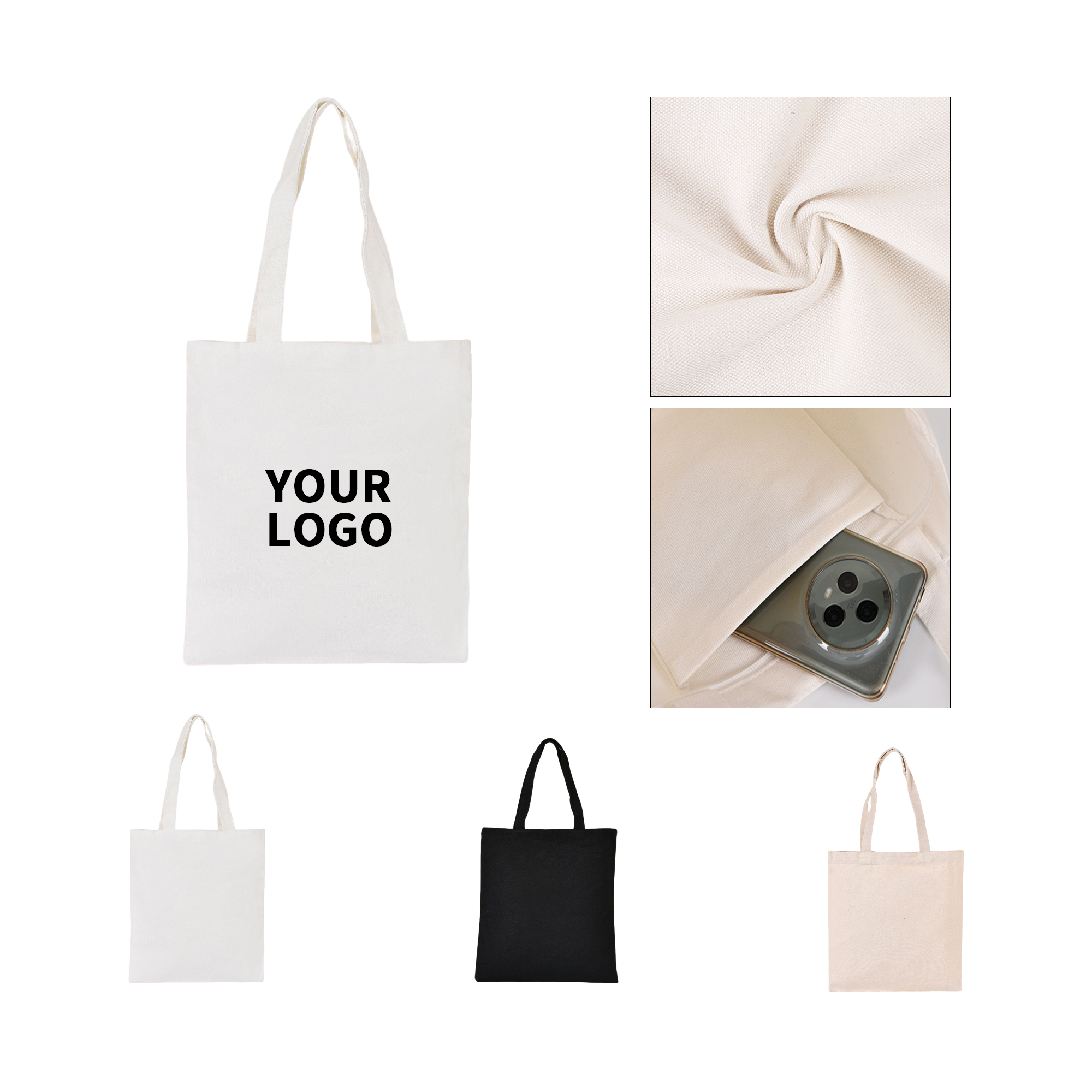 Ten Ounce Canvas Cotton Everyday Tote Bag, custom tote bag with logo imprint 2