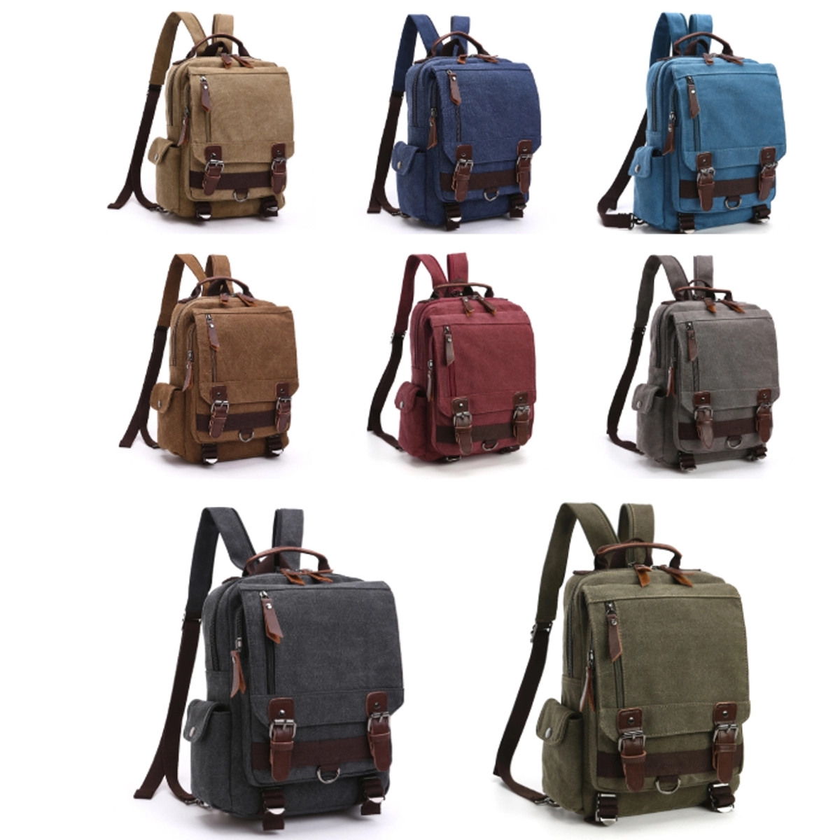 2 In 1 Canvas Backpack Messenger Bag 5