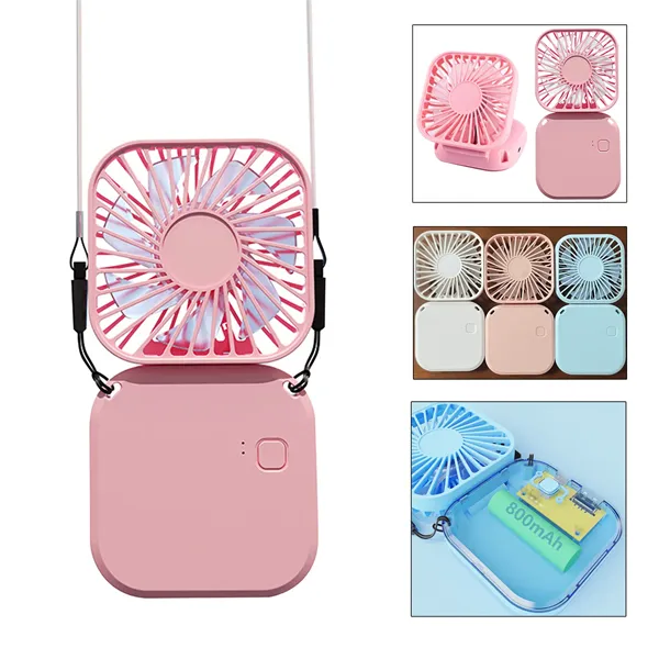 Foldable Rechargeable USB Mini Necklace Fan