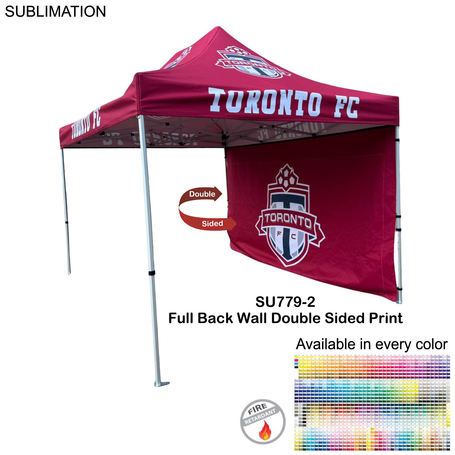 Full 15' Back Wall for 10x15 Tent Kit, Sublimated, Double Sided Print 2