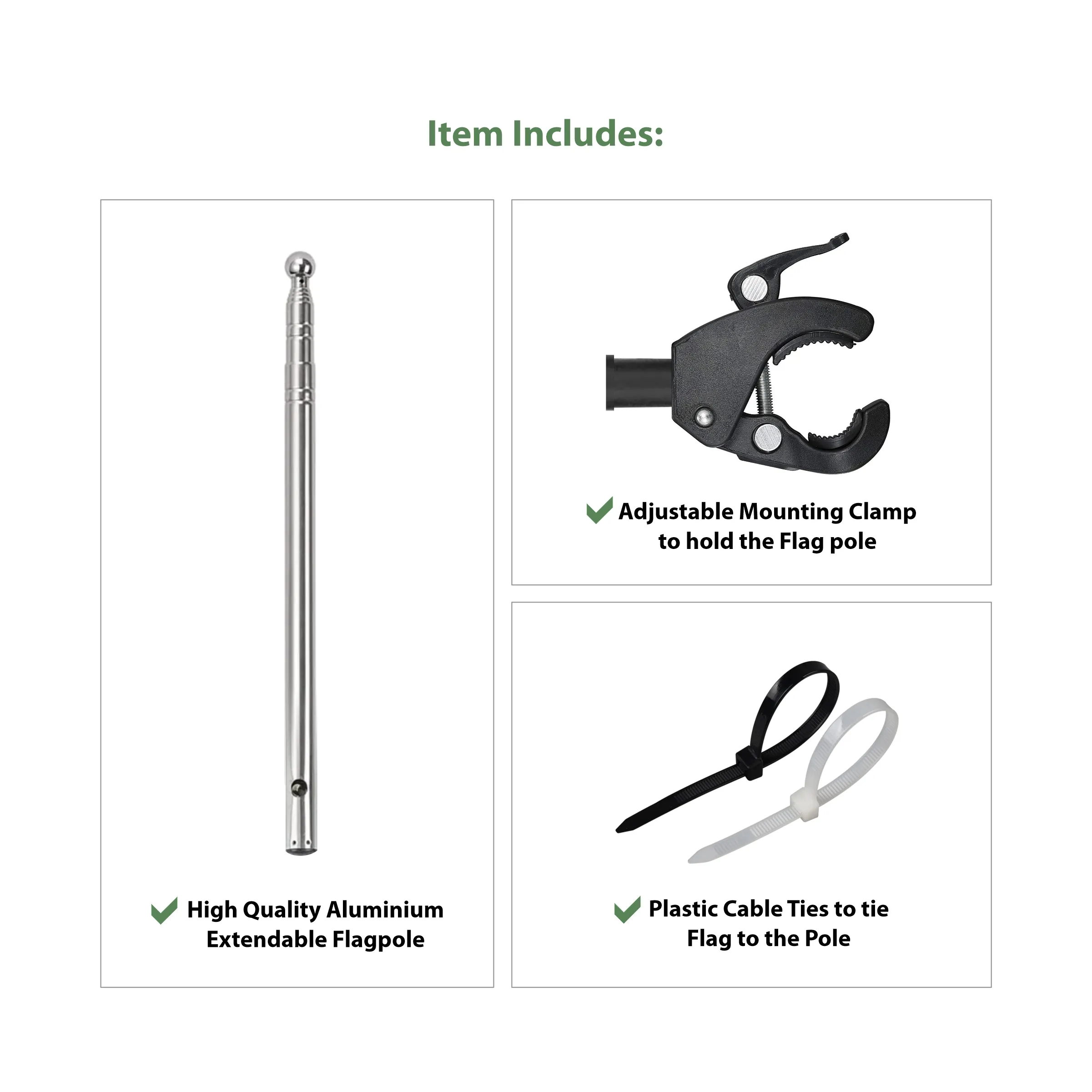 48"  Telescopic Flag Pole Kit with Flag 3