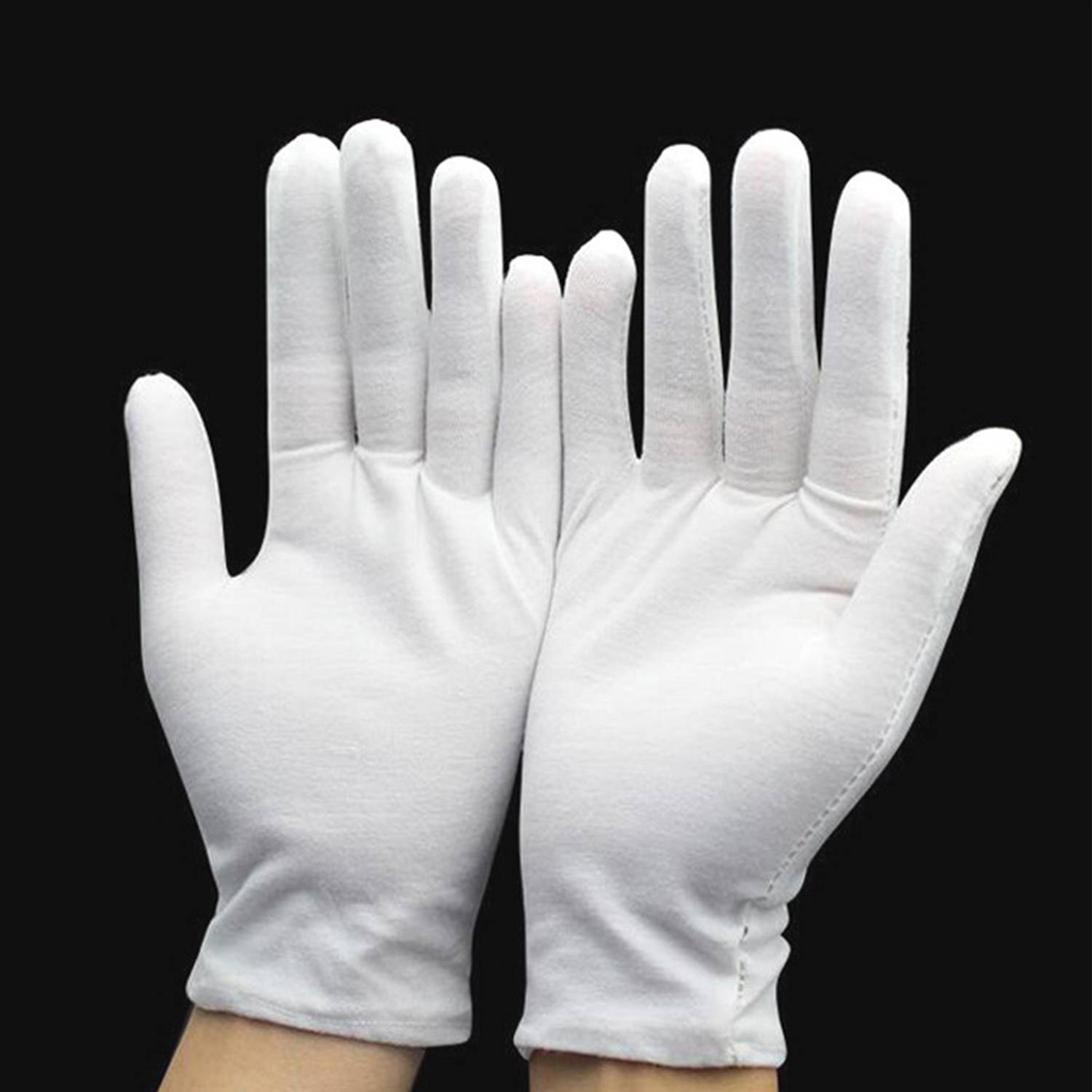 Custom Multiple Size White Soft Thick Cotton Work Gloves 5