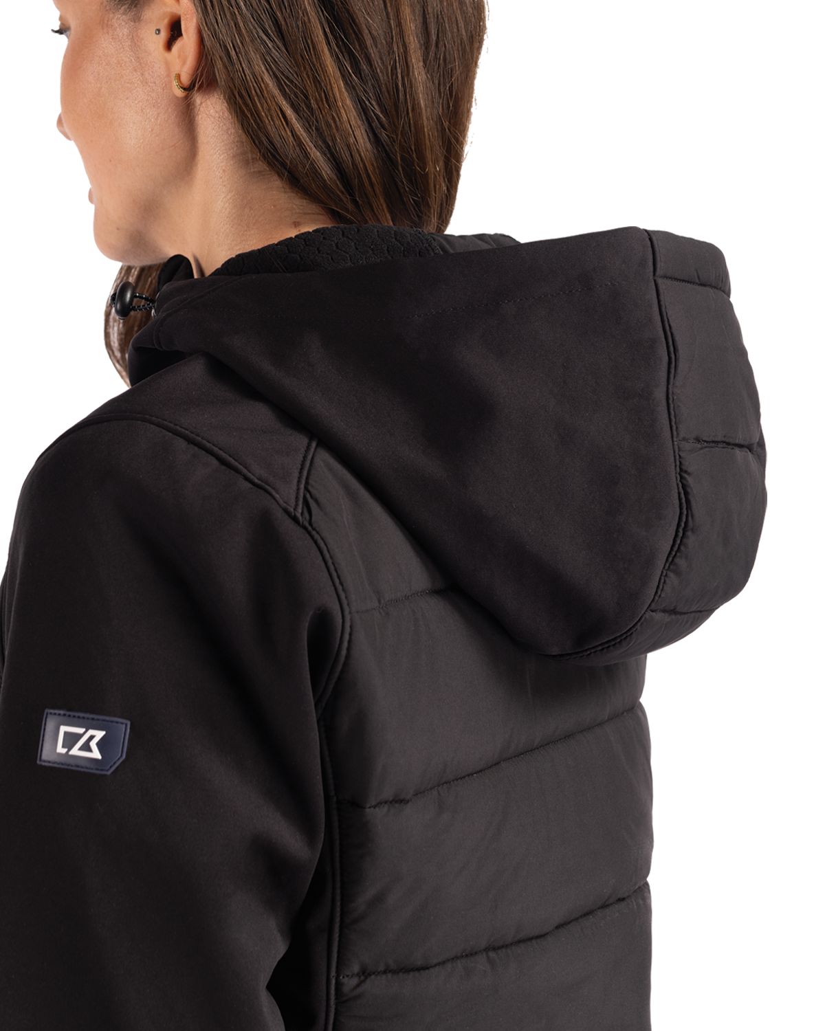 Evoke Hybrid Softshell Recycled Full Zip Womens Hooded Jacket