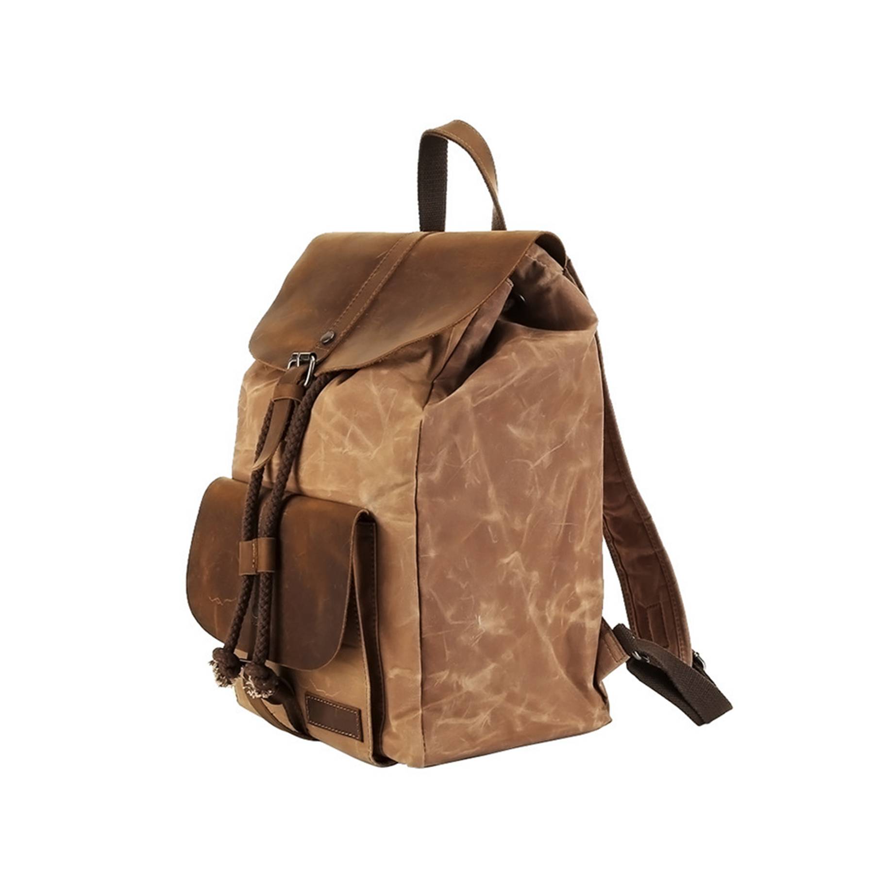 Vintage Waterproof Backpack Daypack Made of Canvas Leather 8