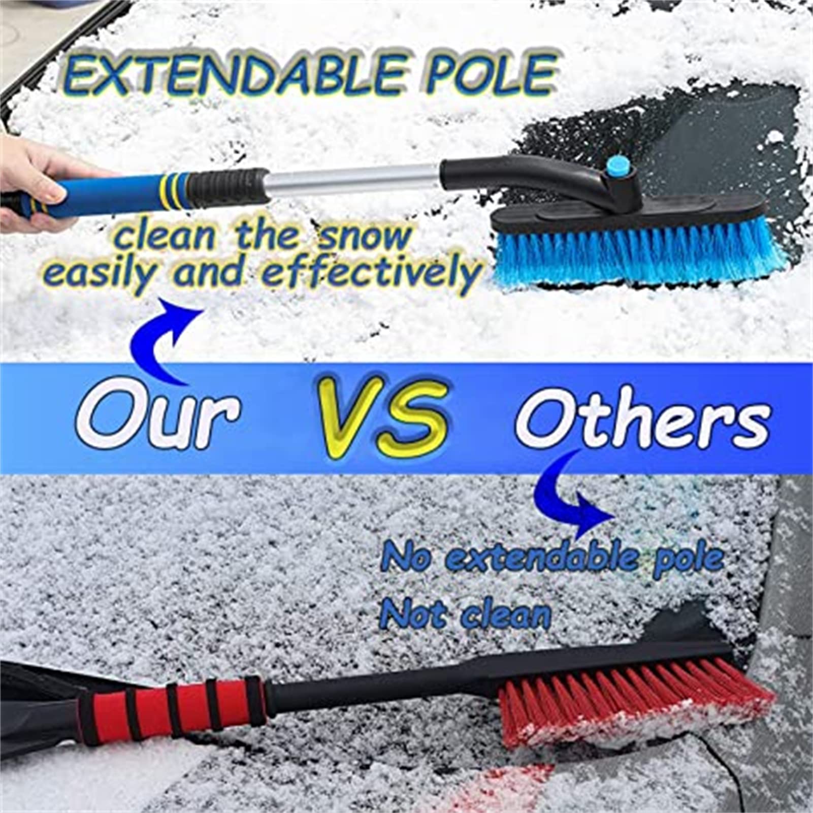 3 in 1 Detachable Ice Scraper Snow Brush 3