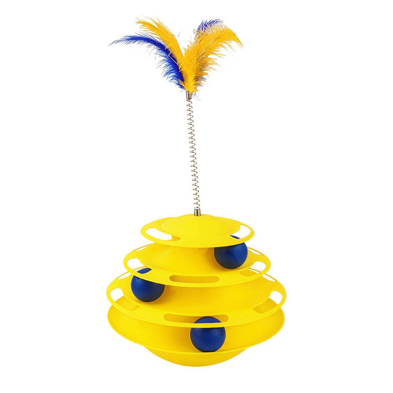 3 Layer Interactive Cat Tower Toy with Rolling Balls 6