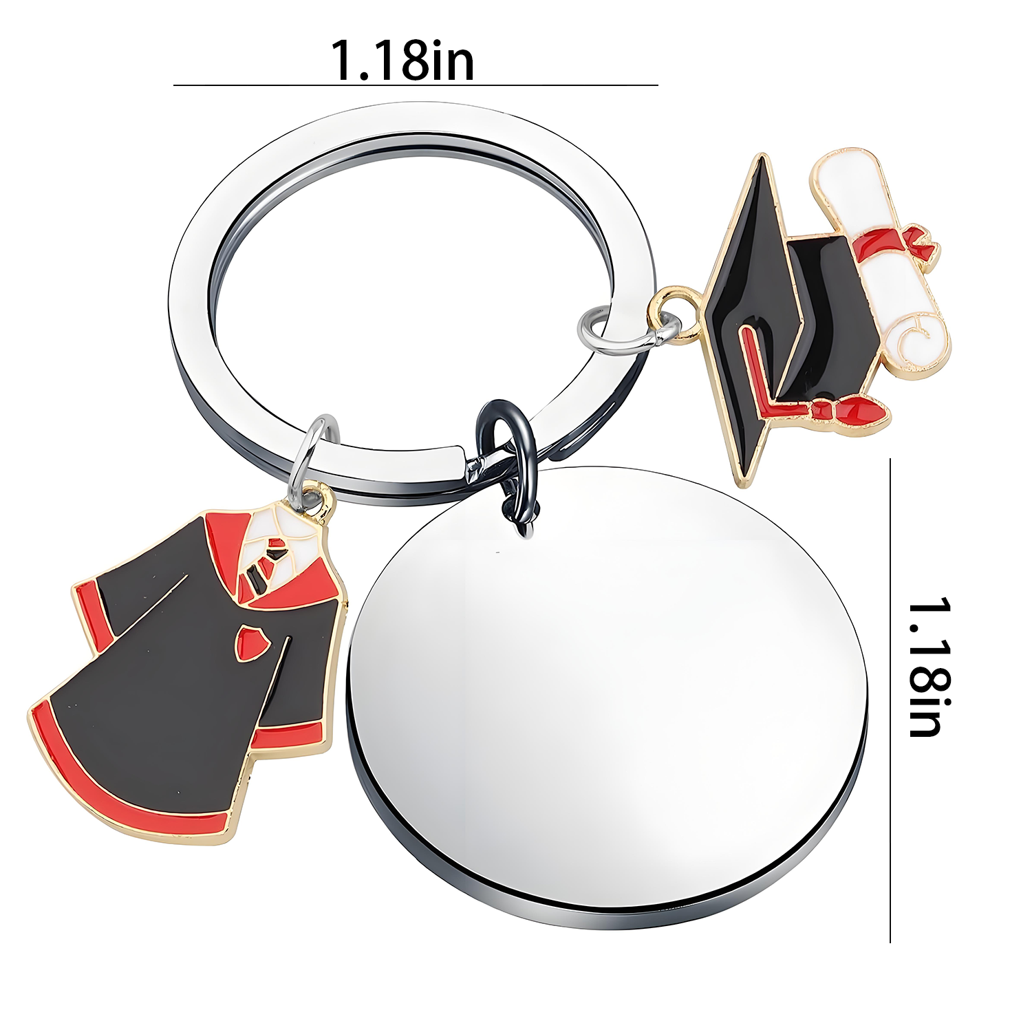 Creative Customized Graduation Stainless Steel Keychain 3