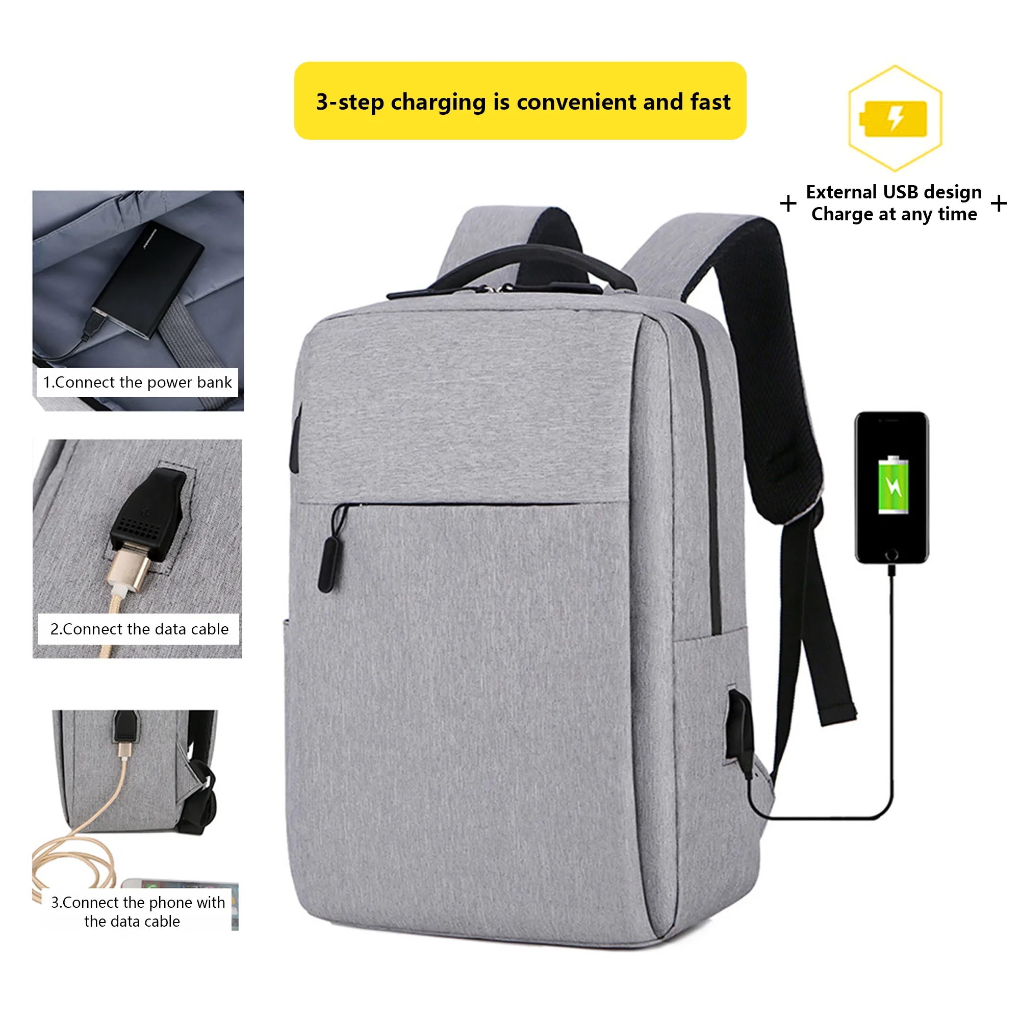 Backpack With USB Charging Port 2