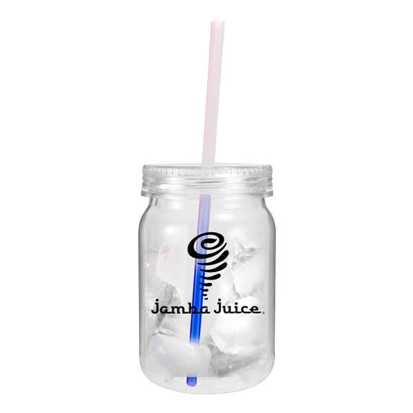 24 oz. Plastic Mason Jar with Mood™ Straw 2