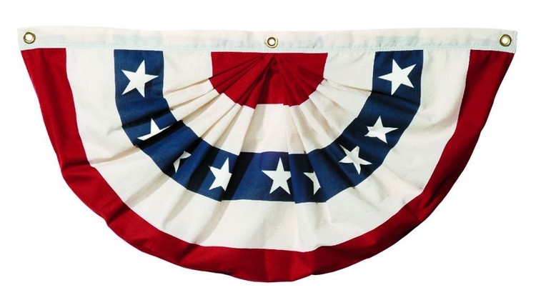 Pleated Full Fan with Stars - 3' x 6' - Nylon 2