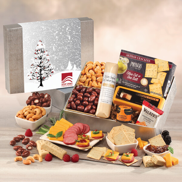 Snacking Smorgasbord with Cardinals in Tree Sleeve