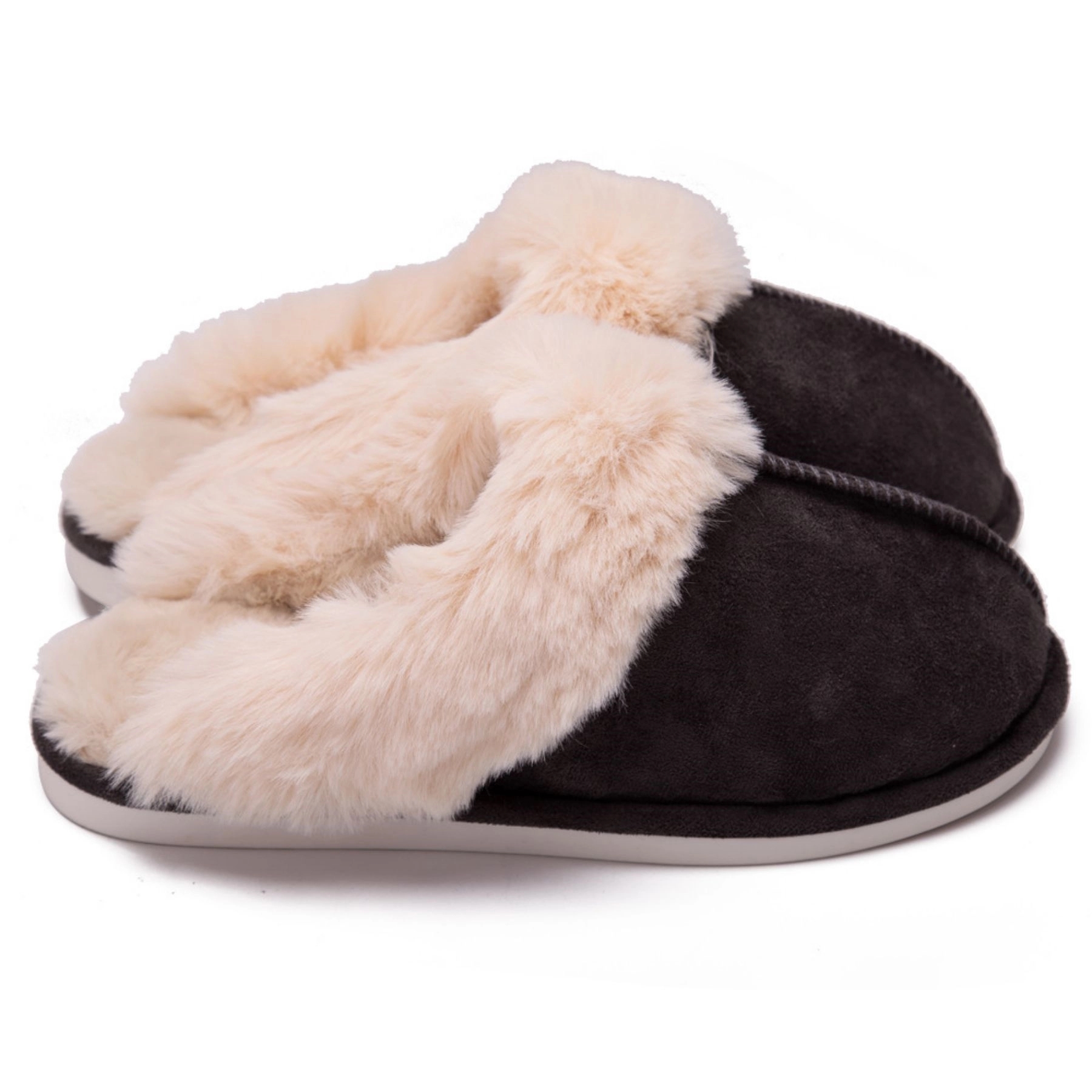 Faux Fur House Slipper Scuff Foam Slip Anti-Skid Sole 8