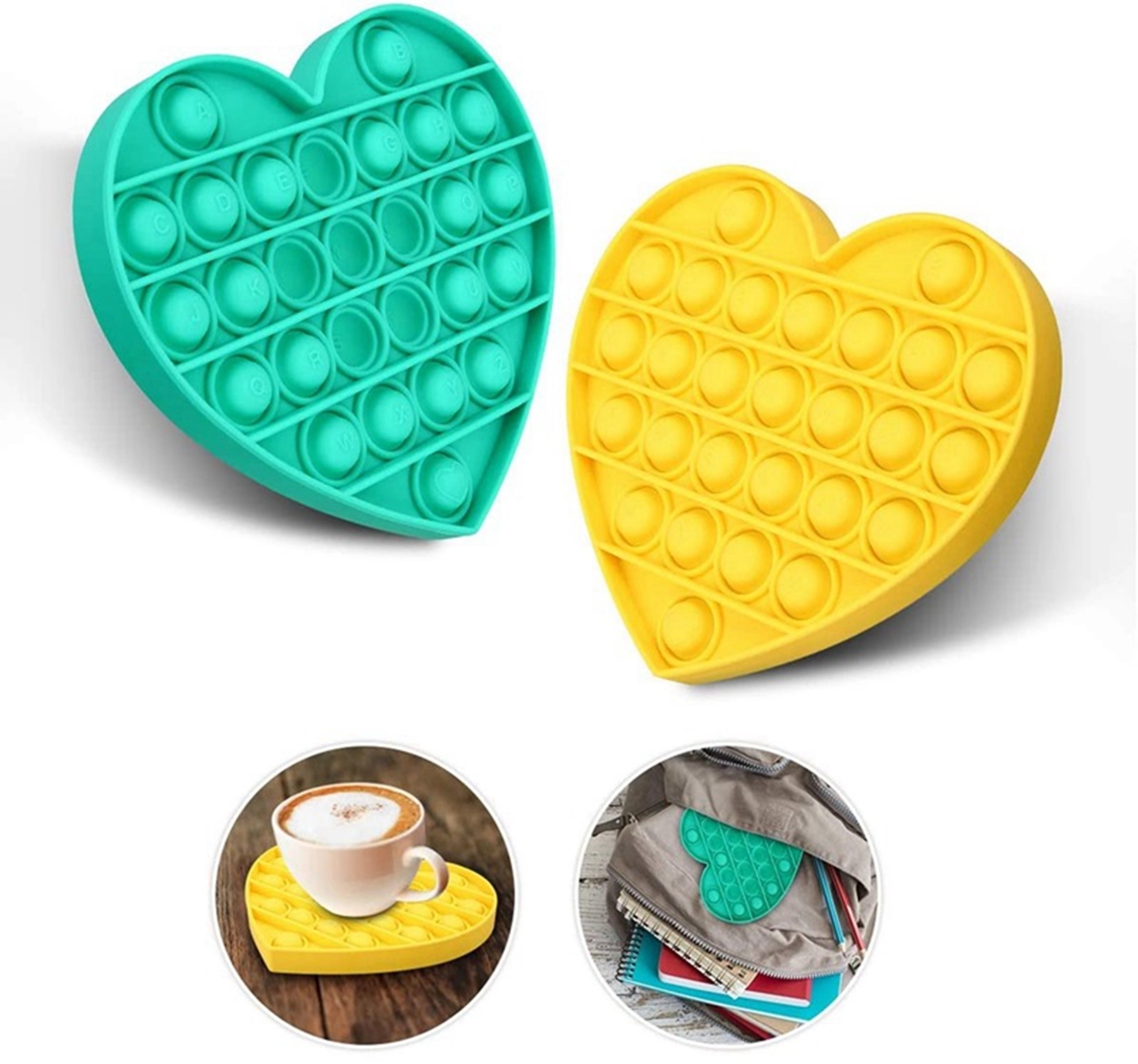 Heart Shape Push Pop Bubble Fidget Toy 17