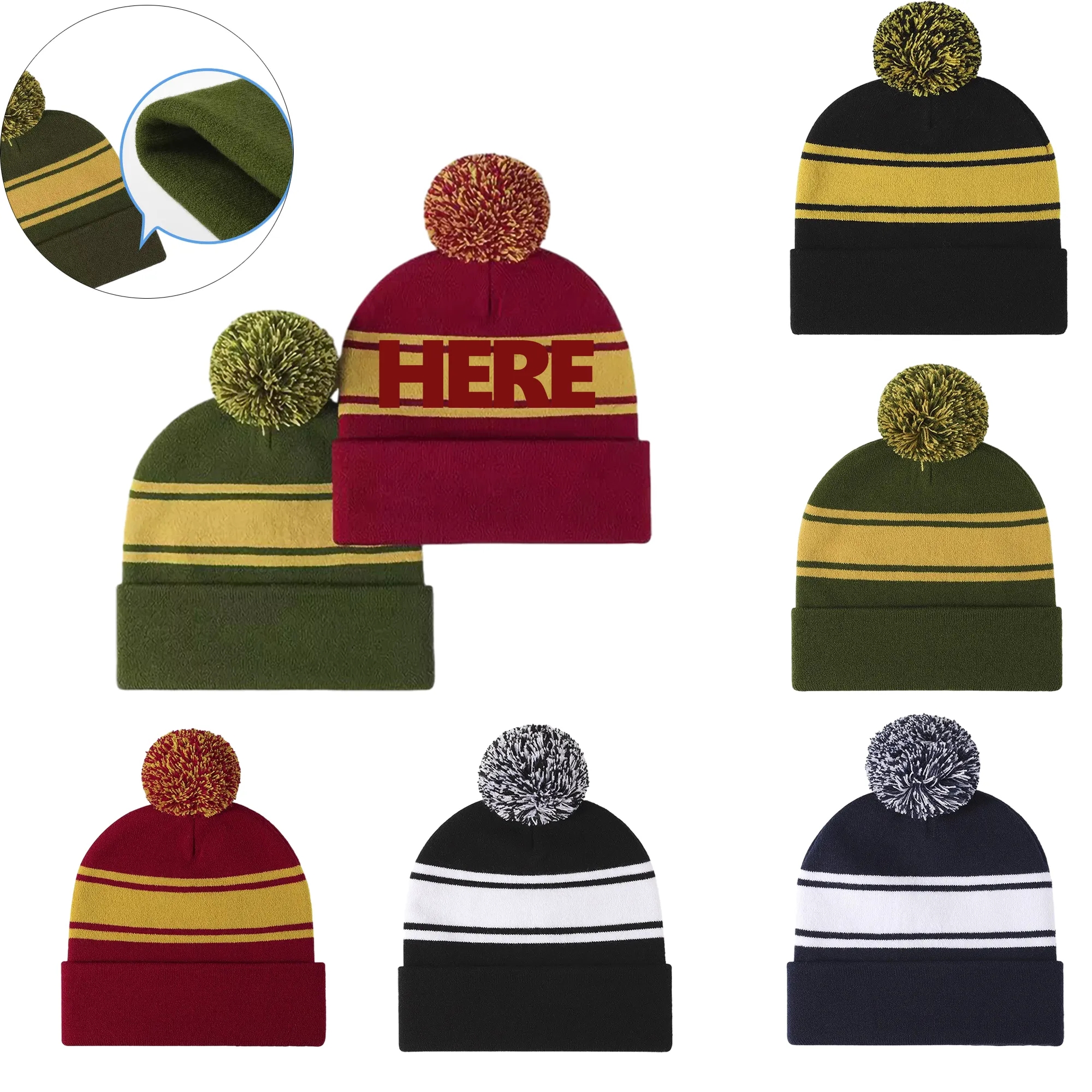 Jacquard Customize Acrylic Hat MOQ 100PCS 11