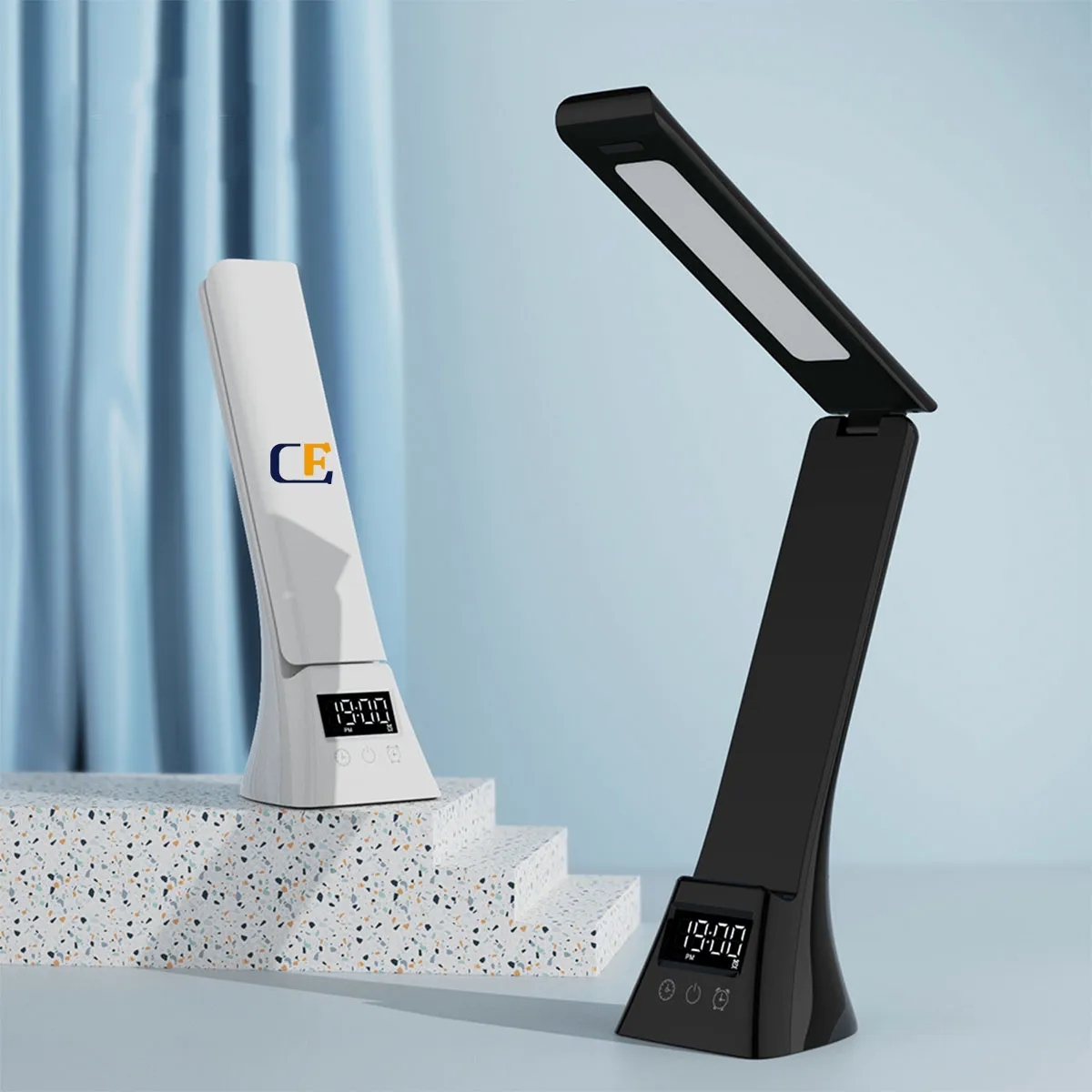Foldable Smart LED Desk Lamp with Wireless Charger Digital C 7