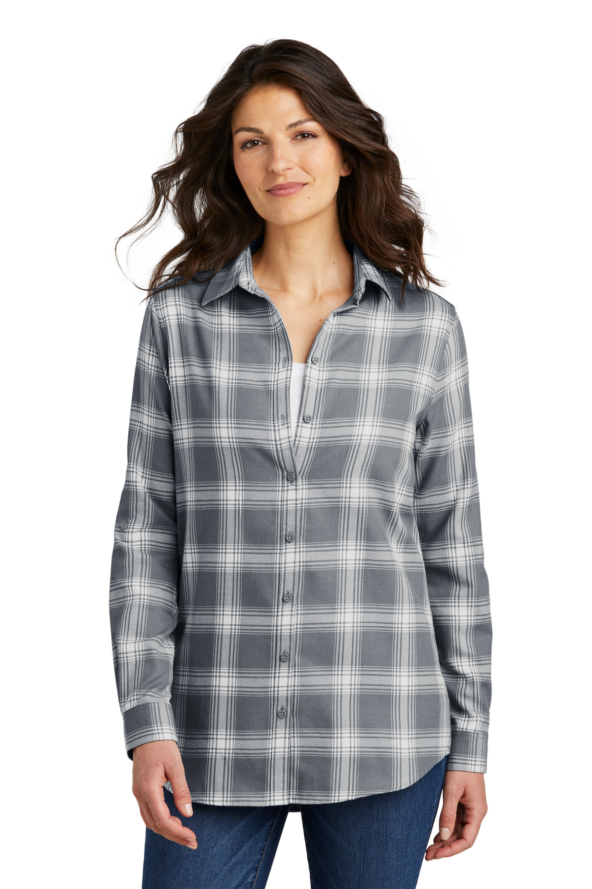 Port Authority Women's Plaid Flannel Tunic . LW668 1
