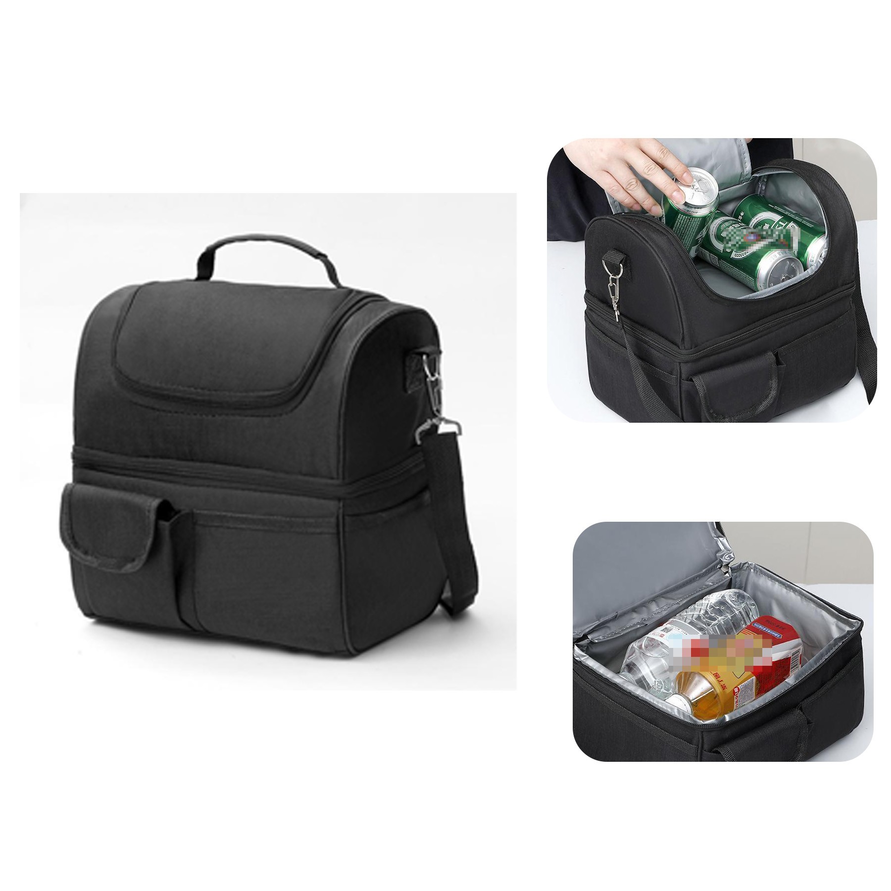Large Dual Compartment Lunch Bag Coolers 2