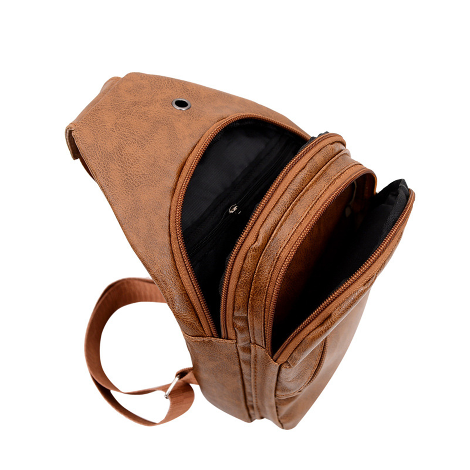 Large Capacity Mens PU Leather Crossbody Bag 4