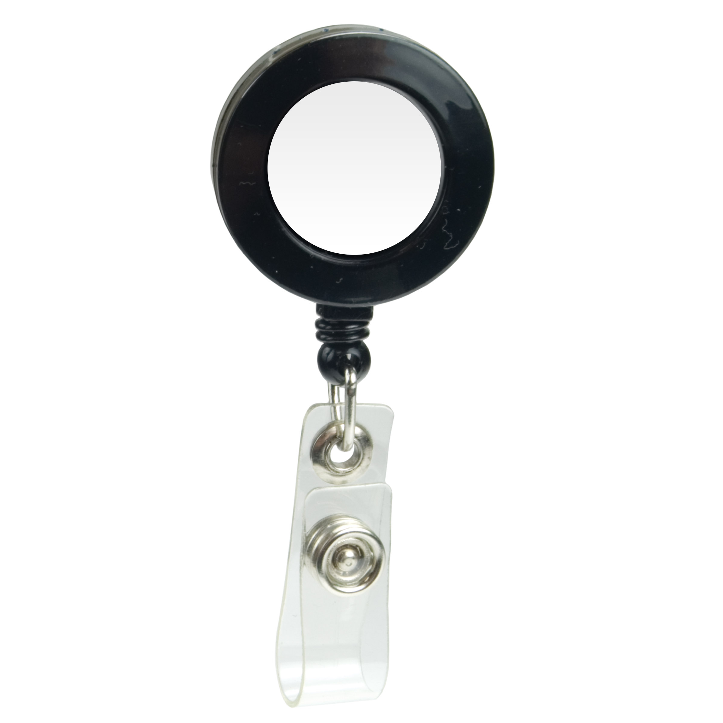 Domed Retractable Badge Holder (Round w/ Slip on Clip) 2