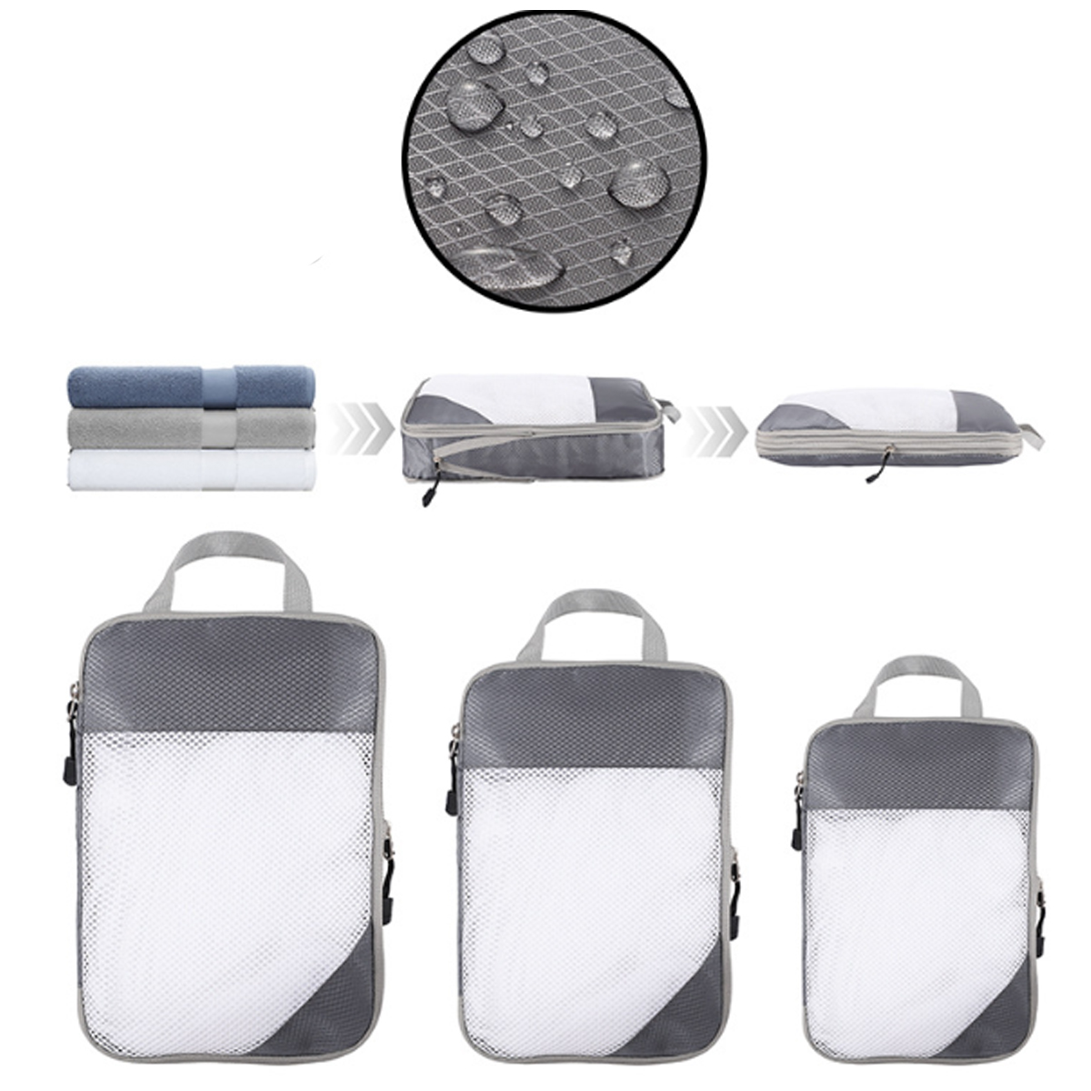 6-Piece Waterproof Travel Organizer Set with Compression 5