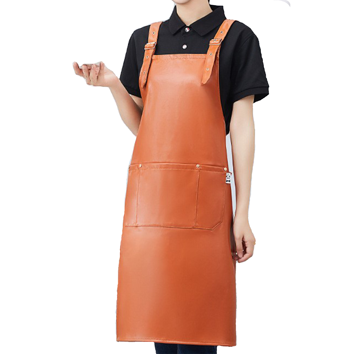 Waterproof PU Leather Kitchen Cooking Apron 8