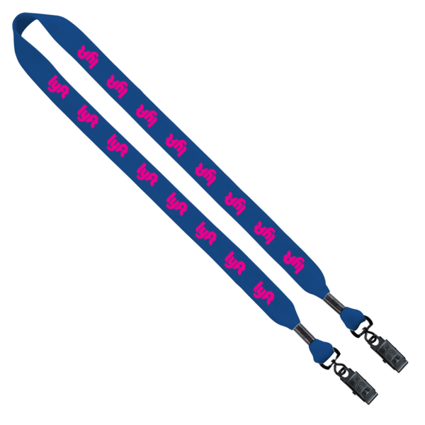 3/4" Cotton Double Bulldog Clip Lanyard 25