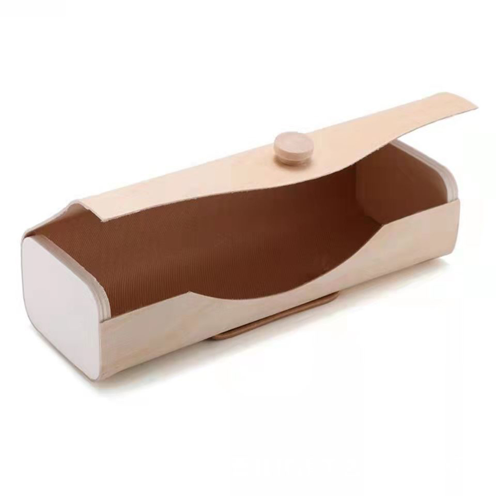 Natural Folding Wood Sunglasses Case With Button 5