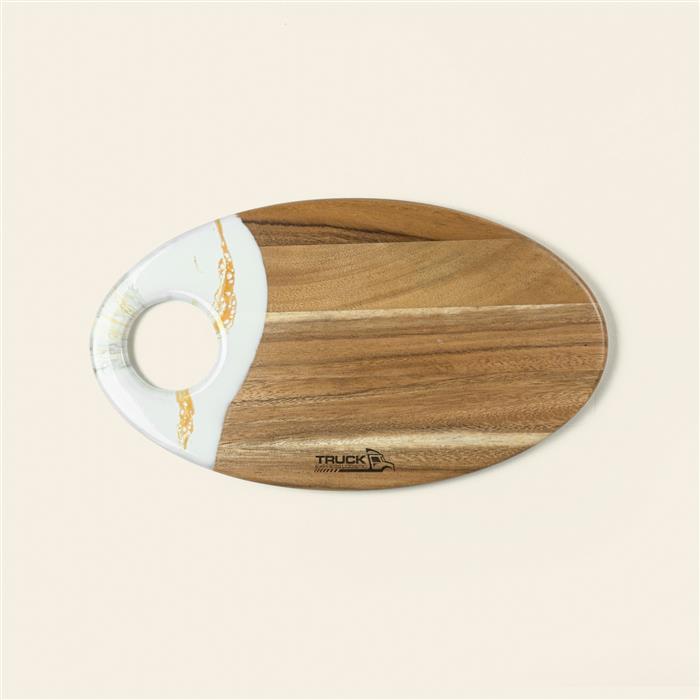 Medium Oval Acacia Board With Dip Holder 18