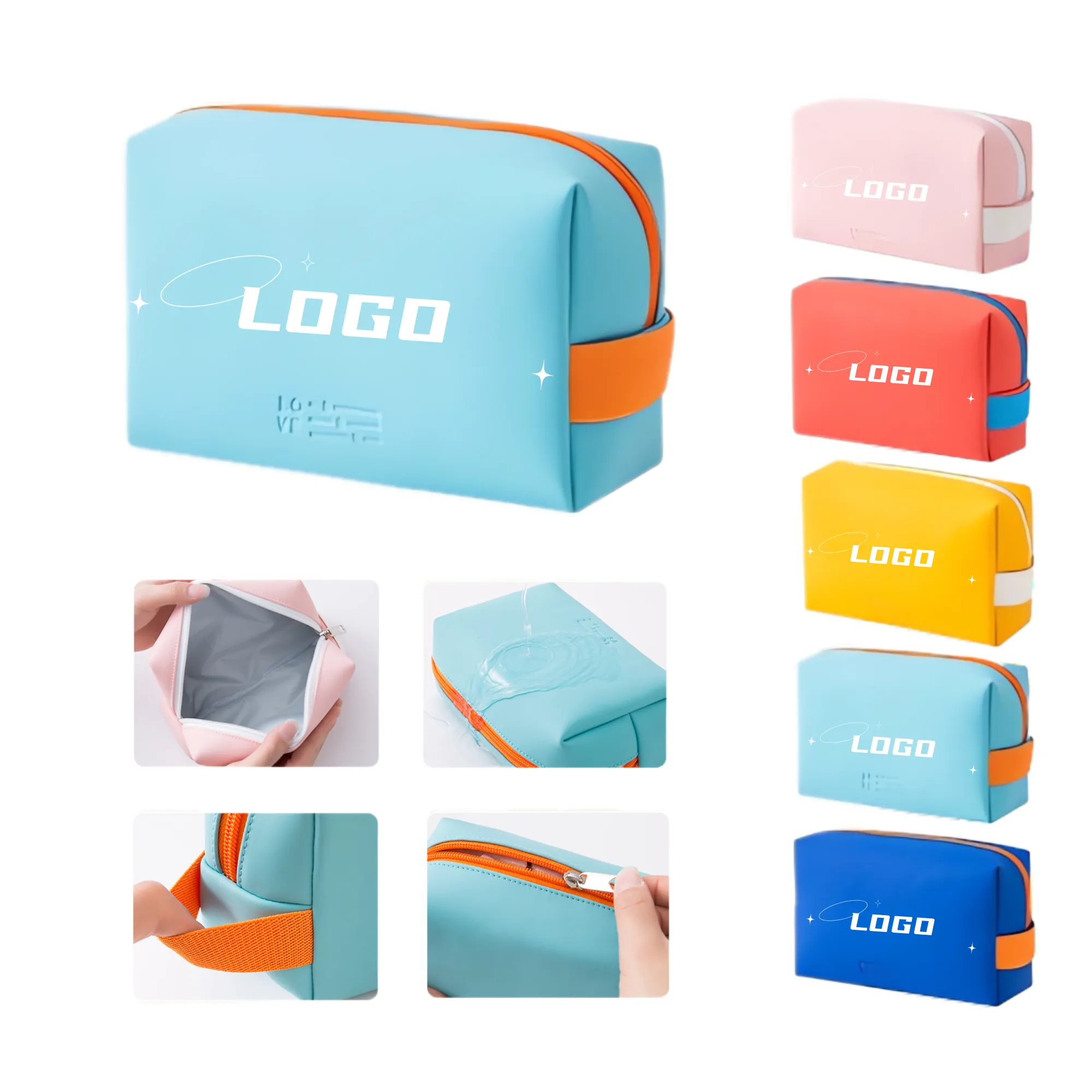PU Cosmetic Bag Portable Cute Candy Color