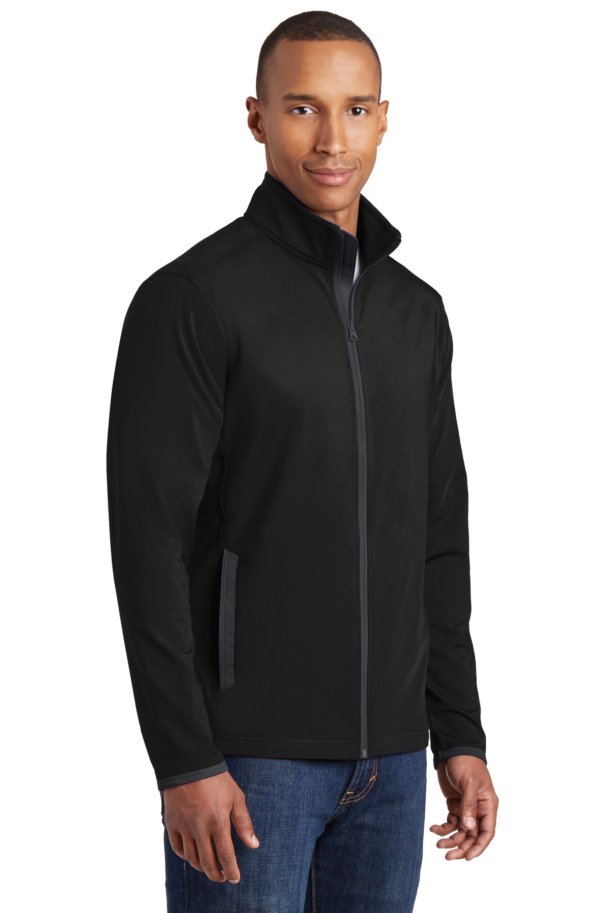 Sport-Wick Stretch Contrast Full-Zip Jacket