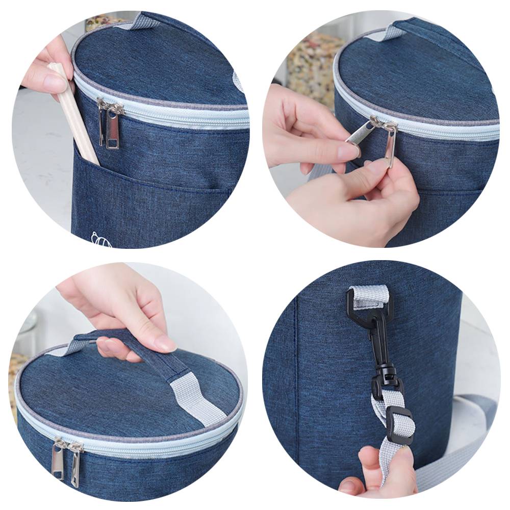 Cooler Lunch Insulation Cylindrical Bucket Bag 4