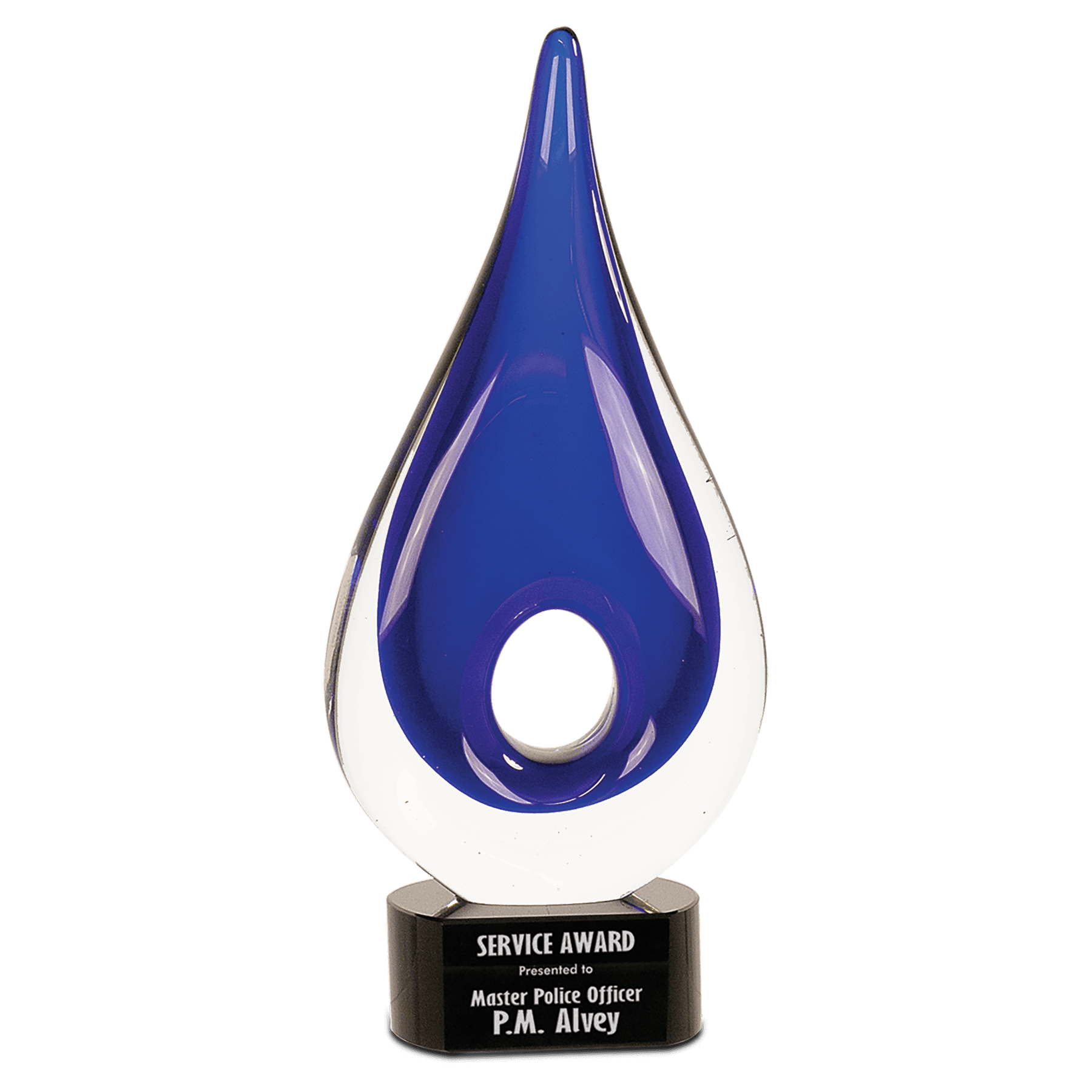 11 1/4" Blue Round Window Raindrop Art Glass 1