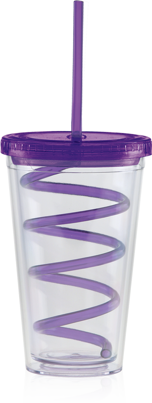 Carnival Cups-Color Curly Straw, Color Lid 36