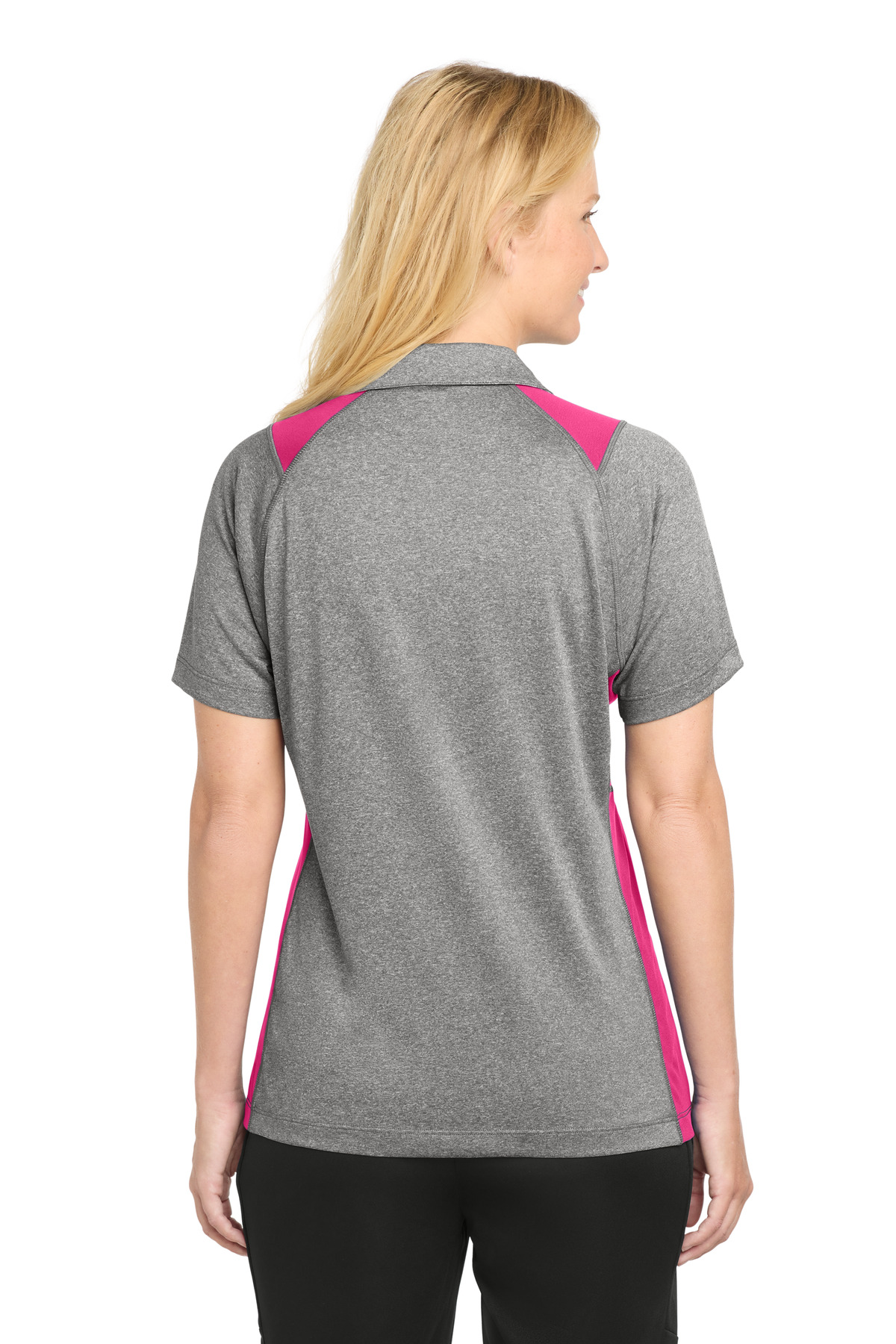 Sport-Tek Women's Heather Colorblock Contender Polo. LST665 69