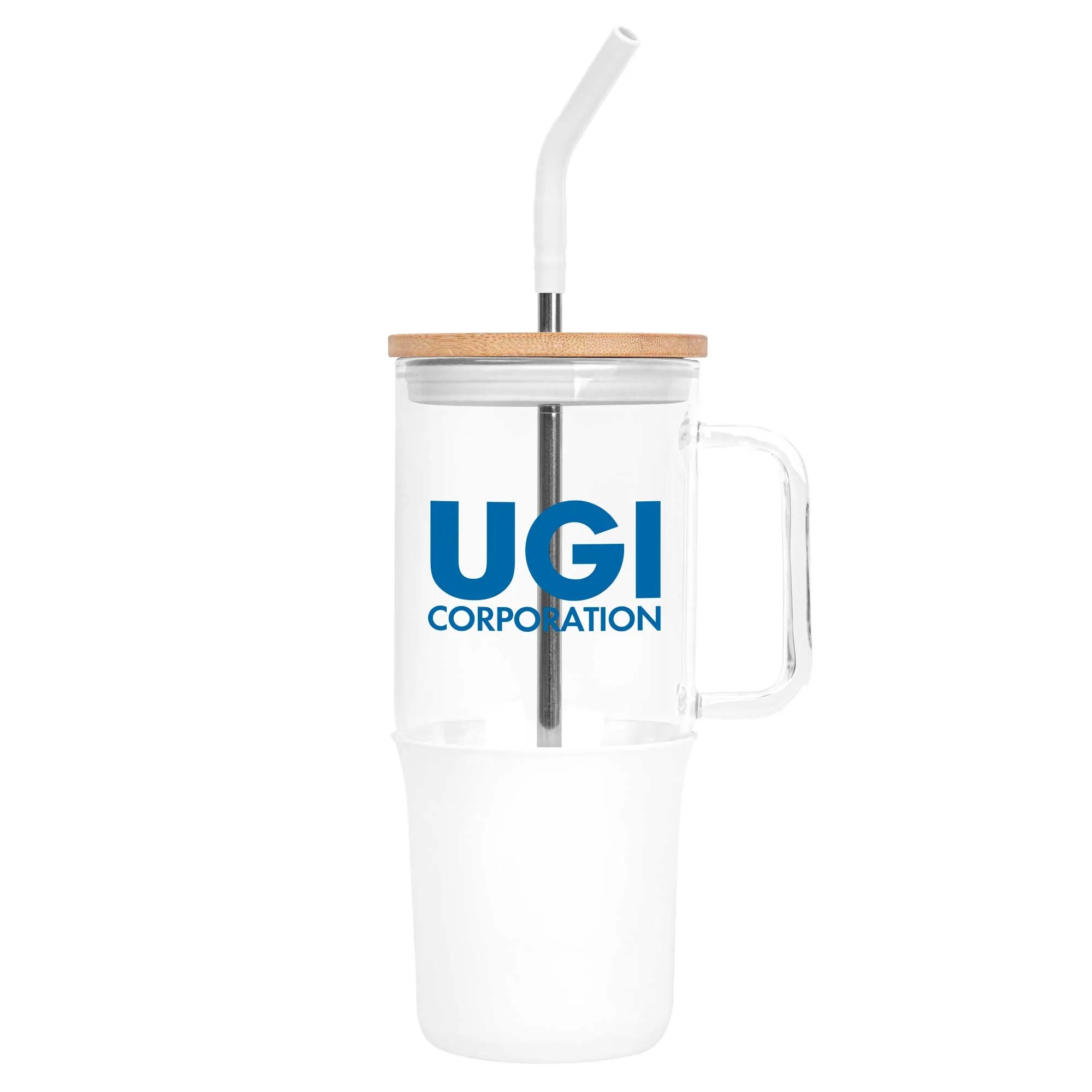 32oz. Glass Tumbler with Handle and Straw 6