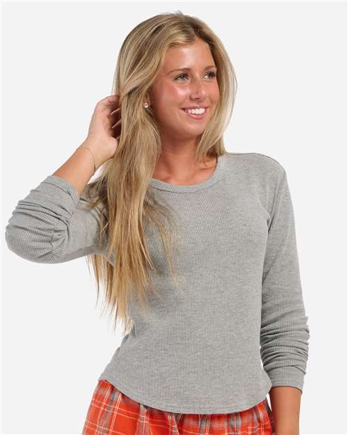 Women's Waffle Knit Baby Long Sleeve T-Shirt - BW3103 16