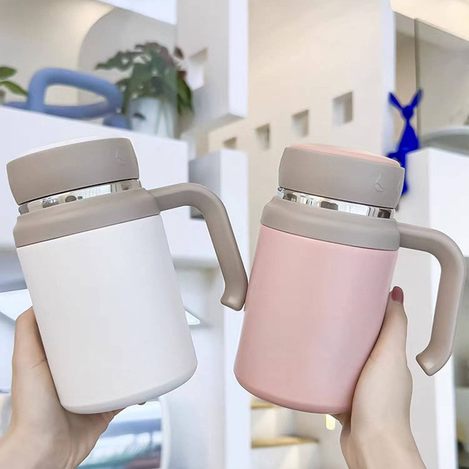 26.4oz Stainless steel office insulated cup with handle 3