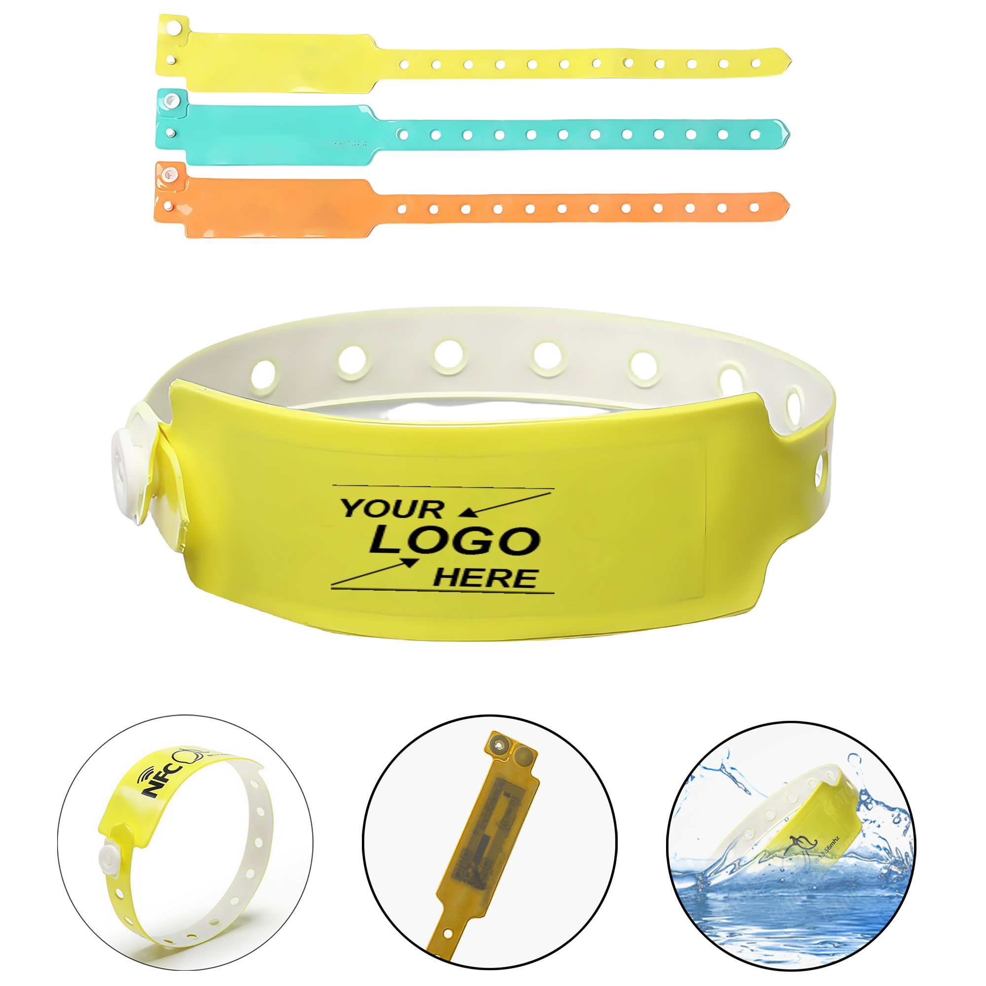 RFID Wristband for Events Waterproof Adjustable PVC Wristband with RFID Chip for Identification 5