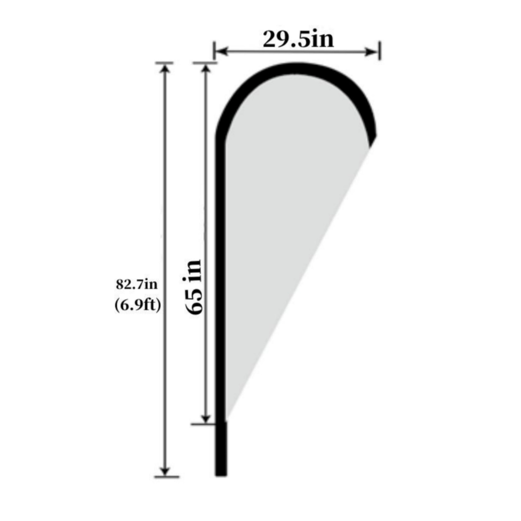 5.5' Single Reverse Portable Teardrop Banner w/ Hardware Set-Double Sided Graphic -Full Color 3