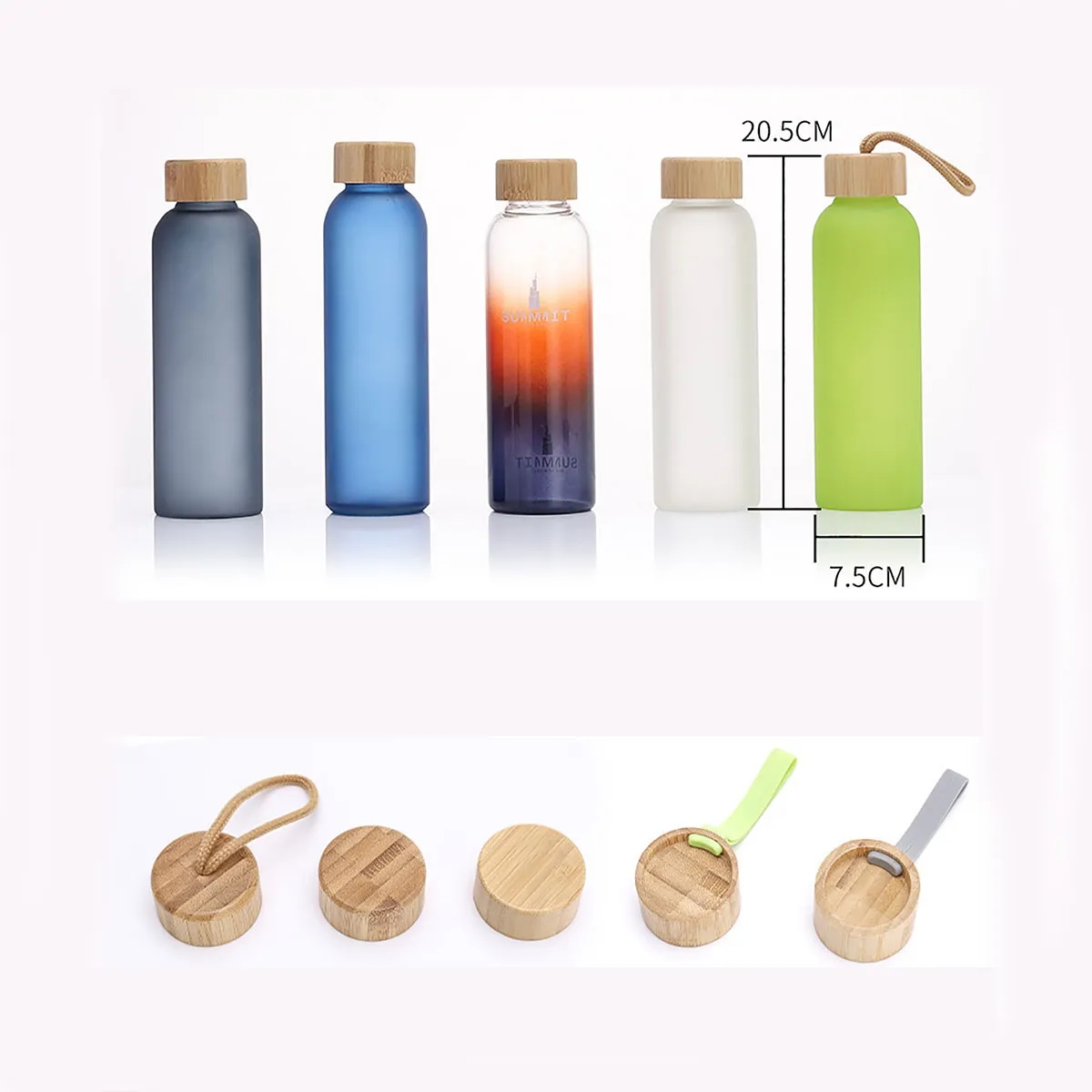 17oz Glasses Water Bottle with Bamboo Lid 4