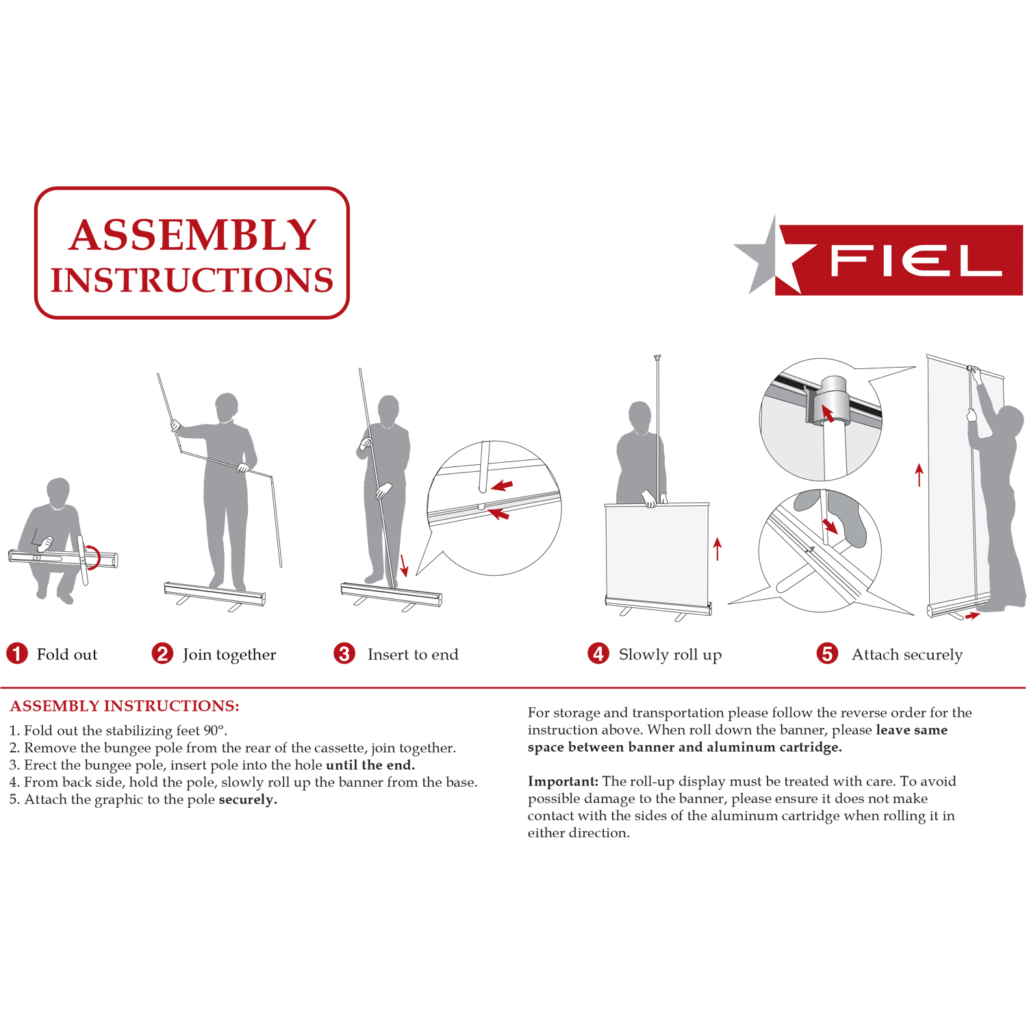 Sublimated Heavy Fabric Premium Retractable Pull Up Banner, Stand and Bag, 33.5x79, Standard base 2