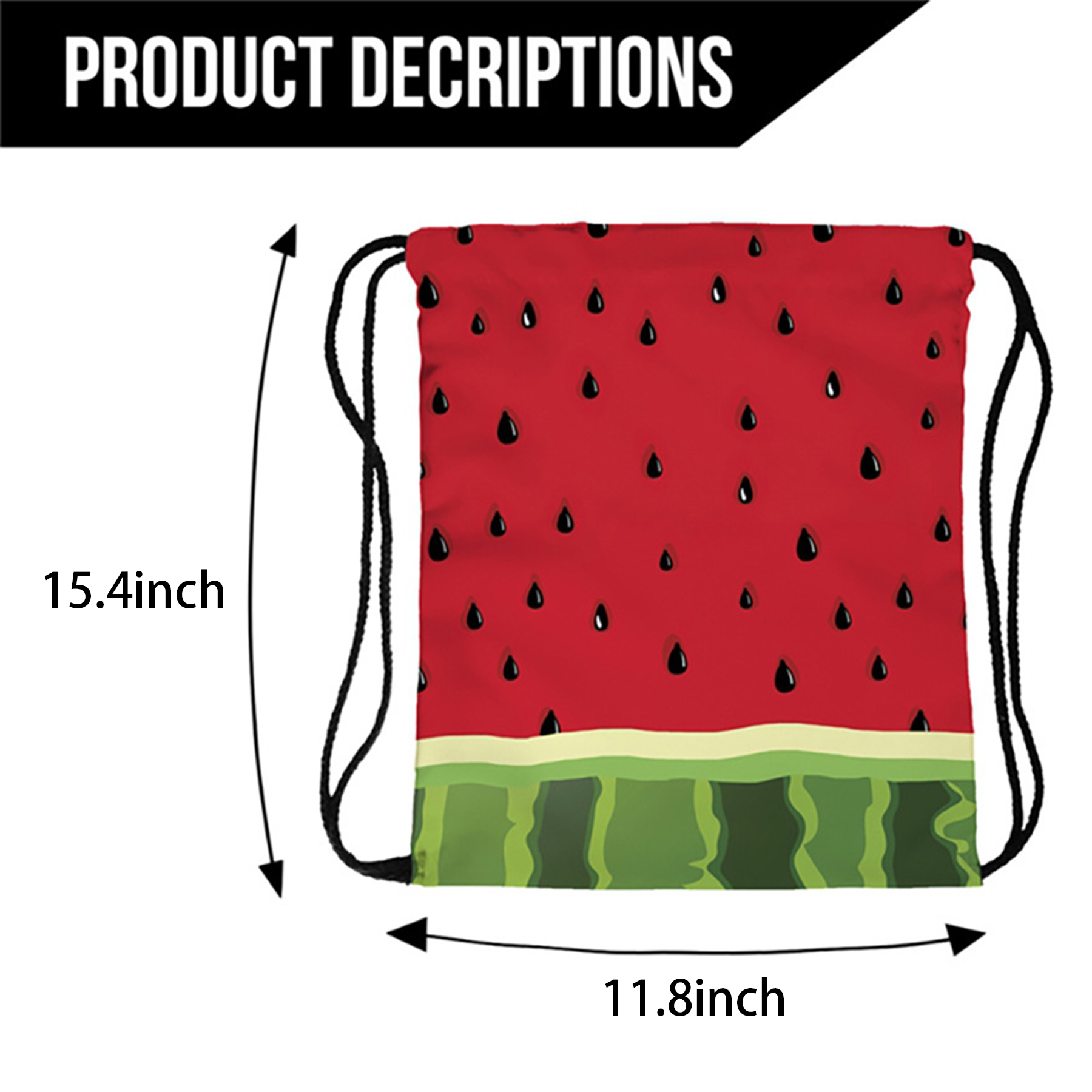 Oxford Watermelon Backpack Drawstring Bag 1