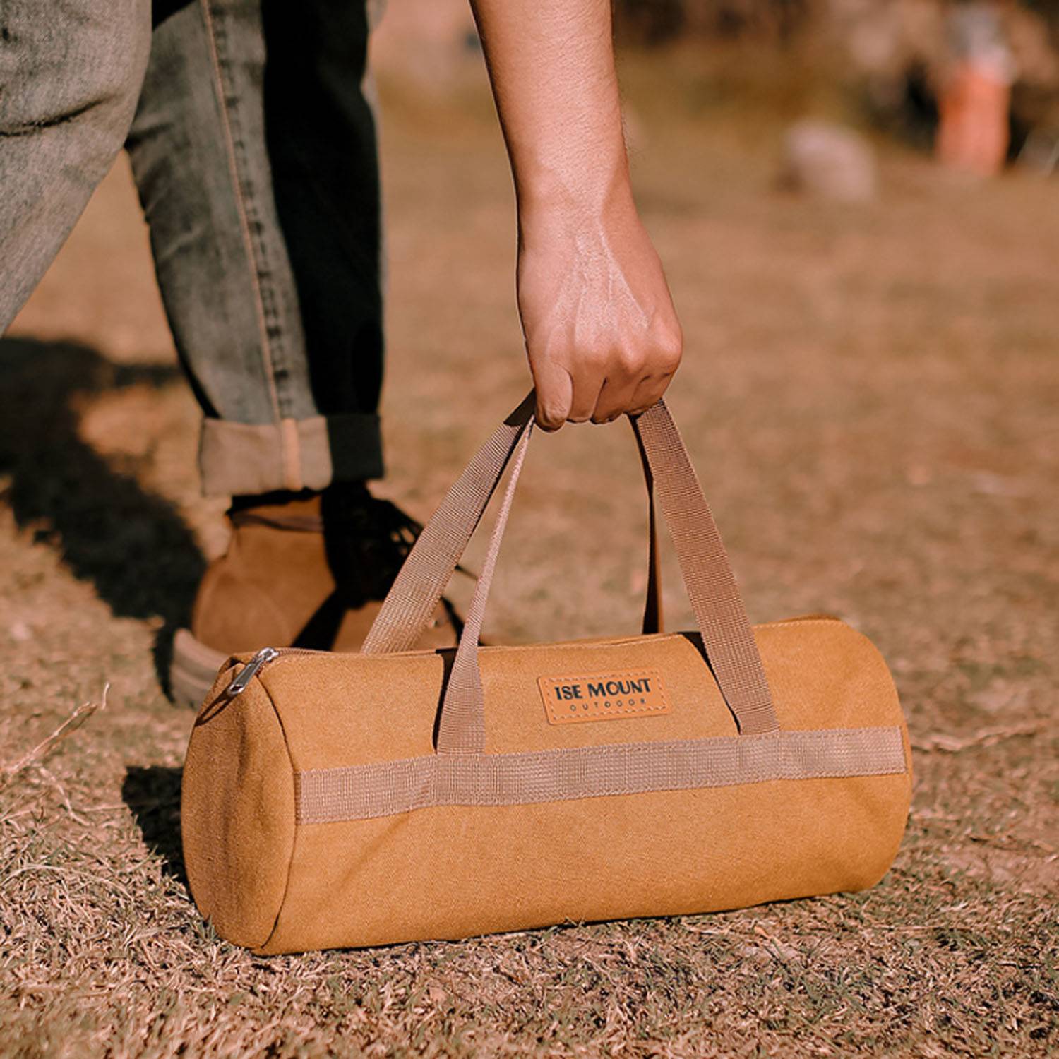 Outdoor canvas Camping Accessory Storage Cylinder Bag 5