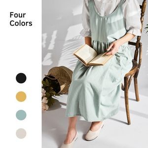 Cotton Linen Cross Back Apron for Women with Pockets 2