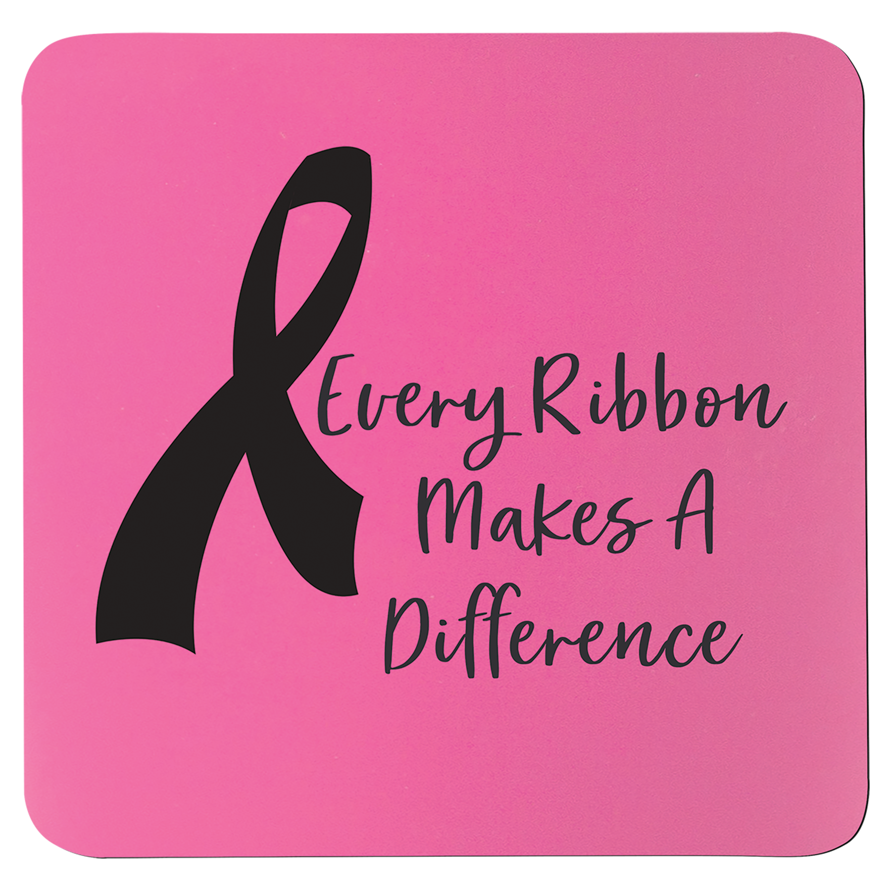 3 3/4" x 3 3/4" Square Pink/Black Silicone Coaster 2