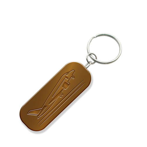 Customized Solid Iron Keychain with Antique Brass Plating 2