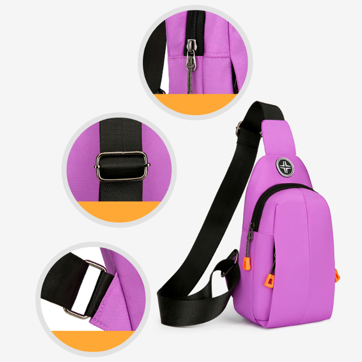 Travel Outdoor Crossbody Sling Bag w/ Headphone Jack 6