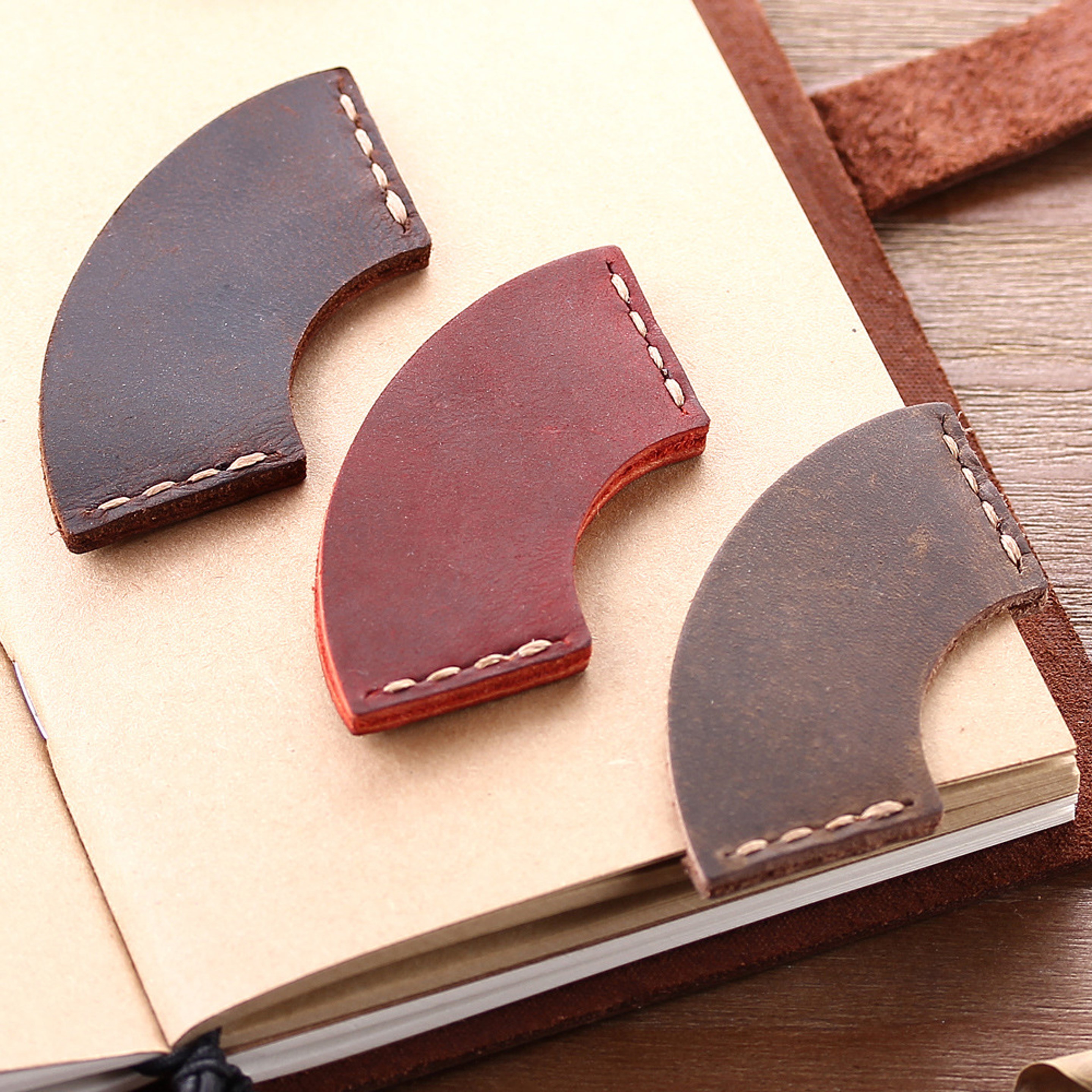 Genuine Leather Corner Page Bookmarks 4