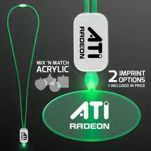 LED Neon Lanyard with Acrylic Oval Pendant 2